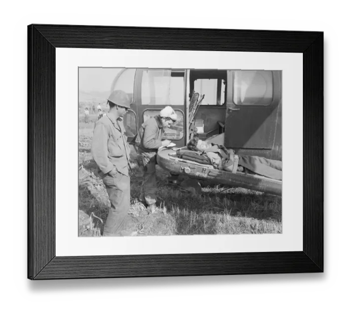 Framed Print : Loading Wounded Soldier Into Helicopter Framed Print : Loading Wounded Soldier Into Helicopter