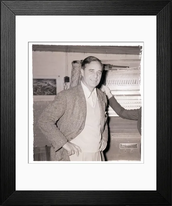 Framed Print : Prescott Bush Standing by Voting Booth