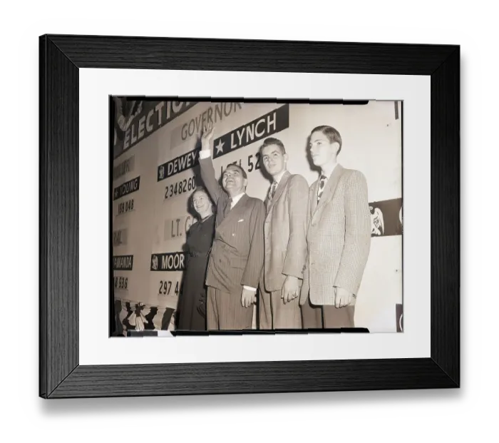 Framed Print : Thomas Dewey with Wife and Sons Framed Print : Thomas Dewey with Wife and Sons