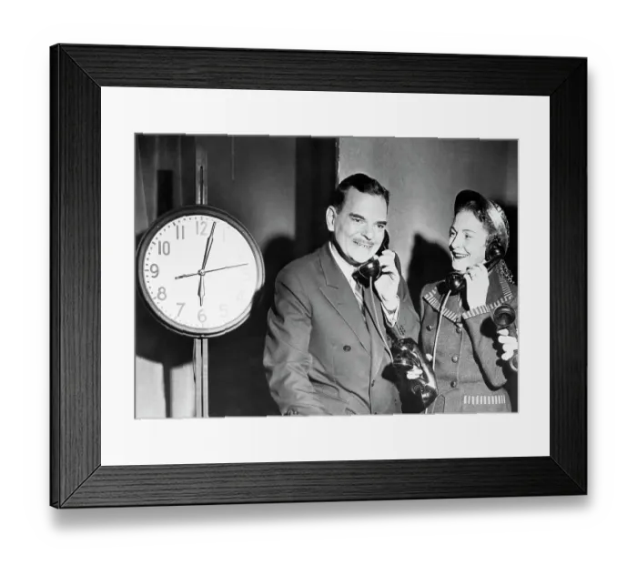 Framed Print : Thomas Dewey and Wife Talking on Telephones Framed Print : Thomas Dewey and Wife Talking on Telephones