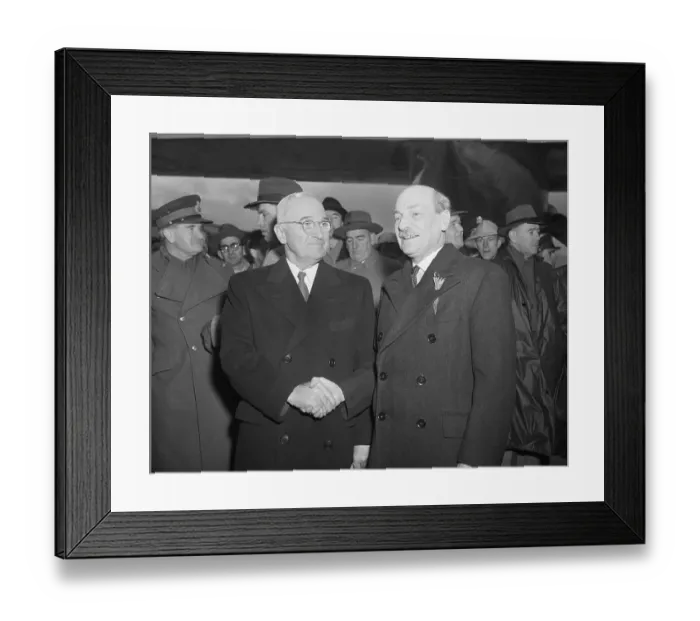Framed Print : Truman Shaking Hands W / Prime Minister Framed Print : Truman Shaking Hands W / Prime Minister