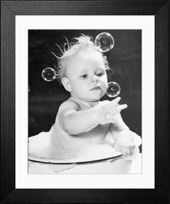 Framed Print : Baby in Bubble Bath Framed Print : Baby in Bubble Bath