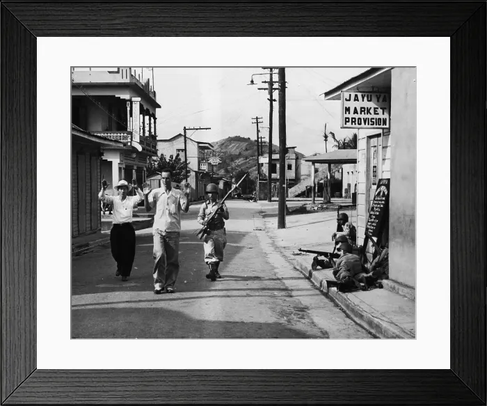 Framed Print : Soldiers Bring in Nationalists on Street Framed Print : Soldiers Bring in Nationalists on Street