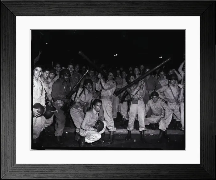 Framed Print : National Guardsmen Pose with Bazookas and Other Weapons Framed Print : National Guardsmen Pose with Bazookas and Other Weapons