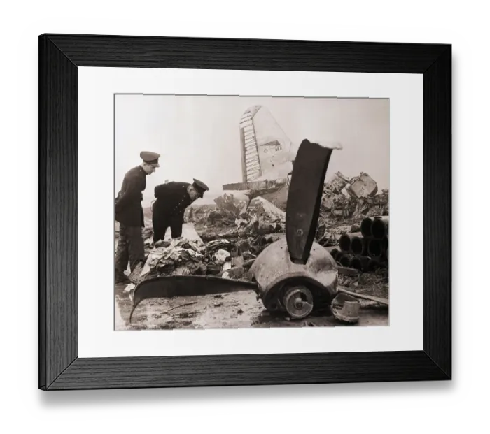 Framed Print : Firemen at Scene of Firey Plane Crash Framed Print : Firemen at Scene of Firey Plane Crash