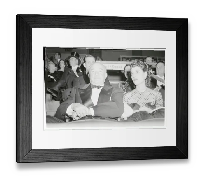 Framed Print : Bernard Gimbel Sitting with Daughter and Son in Law at Races Framed Print : Bernard Gimbel Sitting with Daughter and Son in Law at Races