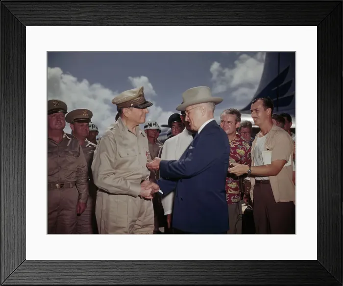 Framed Print : Truman Decorating General MacArthur Framed Print : Truman Decorating General MacArthur