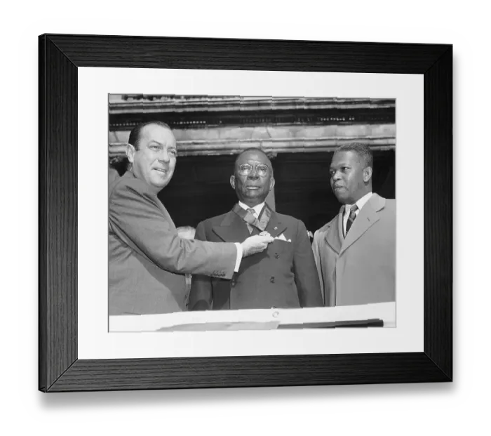 Framed Print : Mayor Wagner with Liberian President Tubman