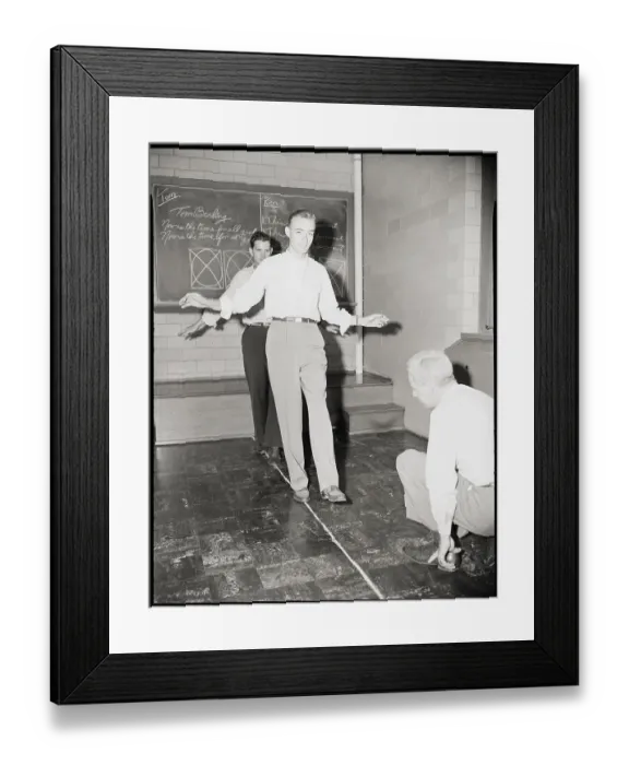 Framed Print : Man Watching Drunks Trying To Walk Line