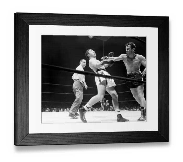 Framed Print : Rocky Graziano Delivering a Right Framed Print : Rocky Graziano Delivering a Right