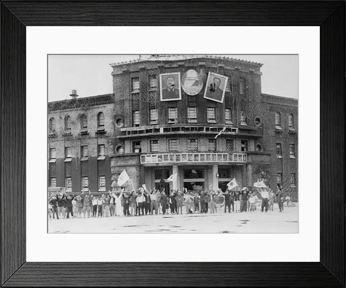 Framed Print : Korean Citizens in Street Waving Framed Print : Korean Citizens in Street Waving