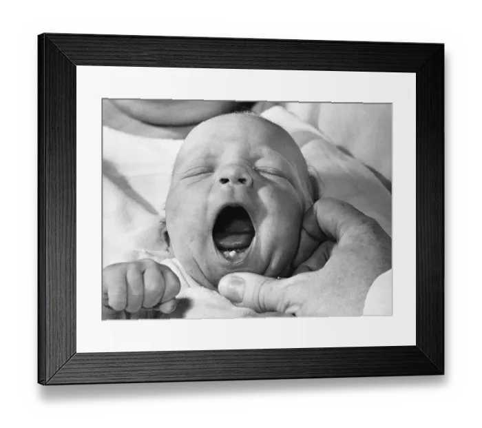 Framed Print : Baby With One Tooth / Lower Gum Framed Print : Baby With One Tooth / Lower Gum