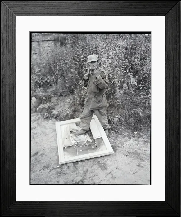 Framed Print : South Korean Soldier Stepping on Picture of Stalin Framed Print : South Korean Soldier Stepping on Picture of Stalin