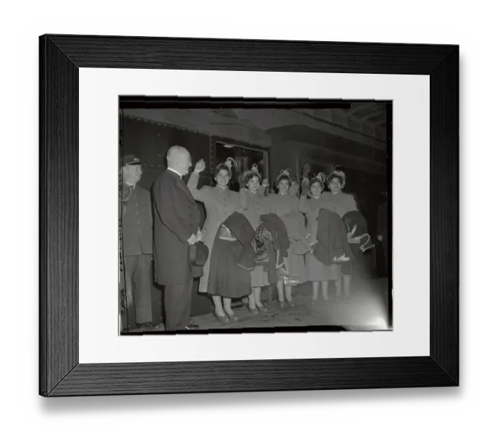 Framed Print : Dionne Quintuplets Waving to Camera Framed Print : Dionne Quintuplets Waving to Camera
