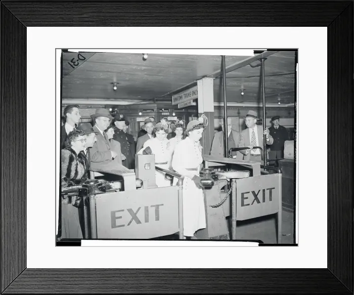Framed Print : Dionne Quintuplets Entering Subway Station Framed Print : Dionne Quintuplets Entering Subway Station