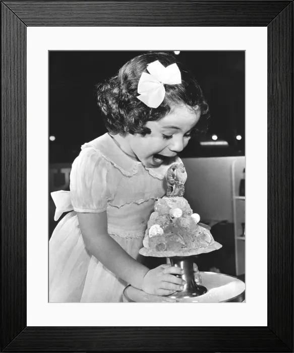 Framed Print : Girl Eating Money Theme Ice Cream Sundae Framed Print : Girl Eating Money Theme Ice Cream Sundae