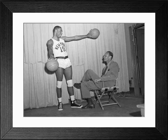Framed Print : Nat Clifton Showing Coach Basketball Reach Framed Print : Nat Clifton Showing Coach Basketball Reach