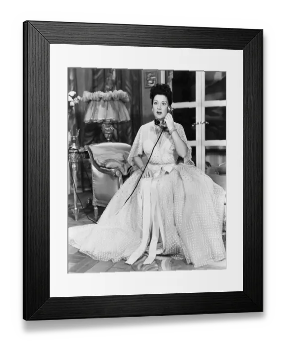 Framed Print : Ethel Merman On Stage On Phone; Worried Framed Print : Ethel Merman On Stage On Phone; Worried