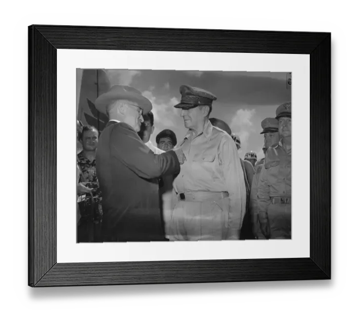 Framed Print : President Truman Placing Medal on General MacArthur Framed Print : President Truman Placing Medal on General MacArthur