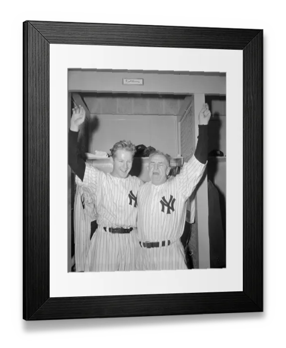 Framed Print : Casey Stengel and Whitey Ford Rejoicing after Win Framed Print : Casey Stengel and Whitey Ford Rejoicing after Win