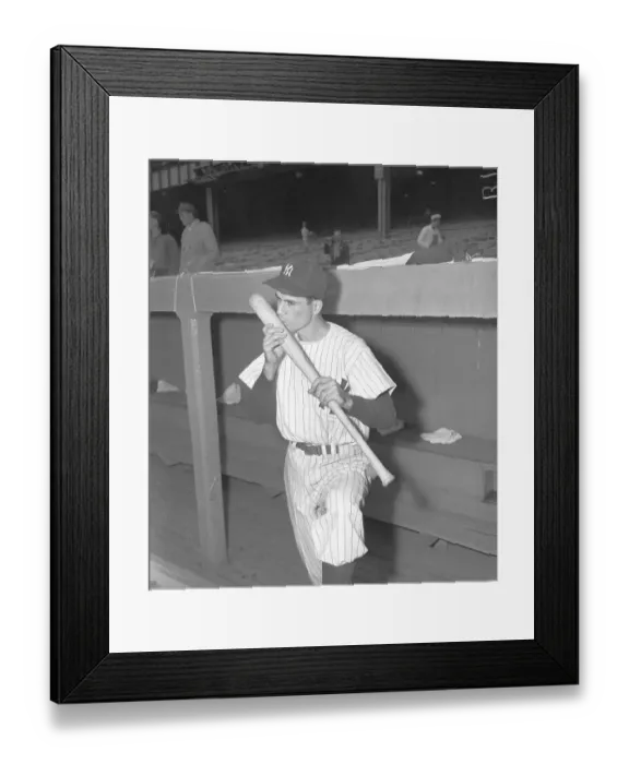 Framed Print : Jerry Coleman Behaving Superstitiously with a Baseball Bat