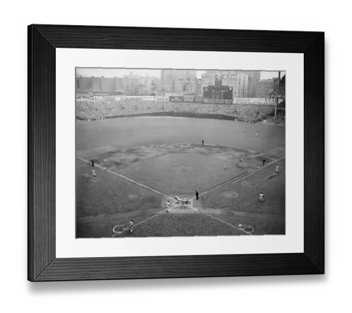 Framed Print : Aerial View Of Yankee Stadium With Game