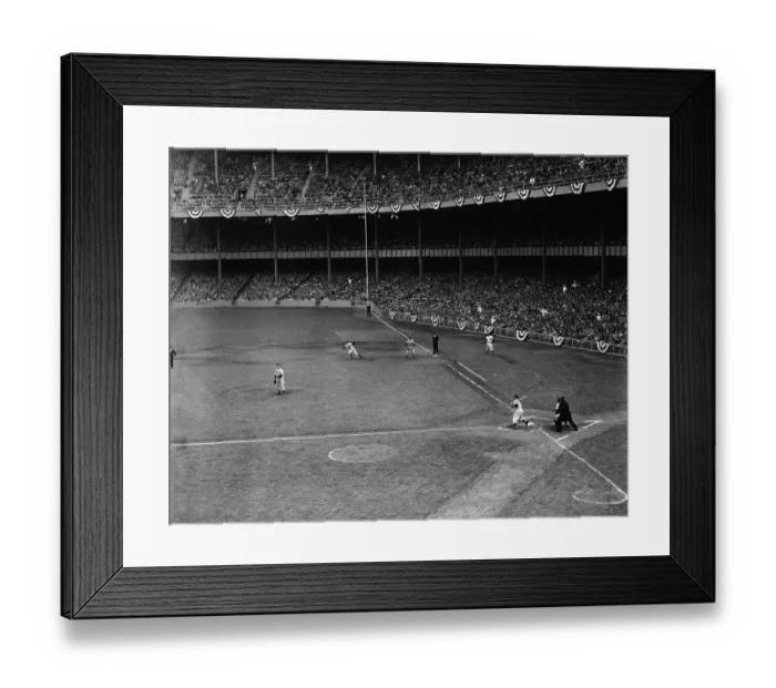 Framed Print : Joe Dimaggio Hits A Ball To Left Field Framed Print : Joe Dimaggio Hits A Ball To Left Field