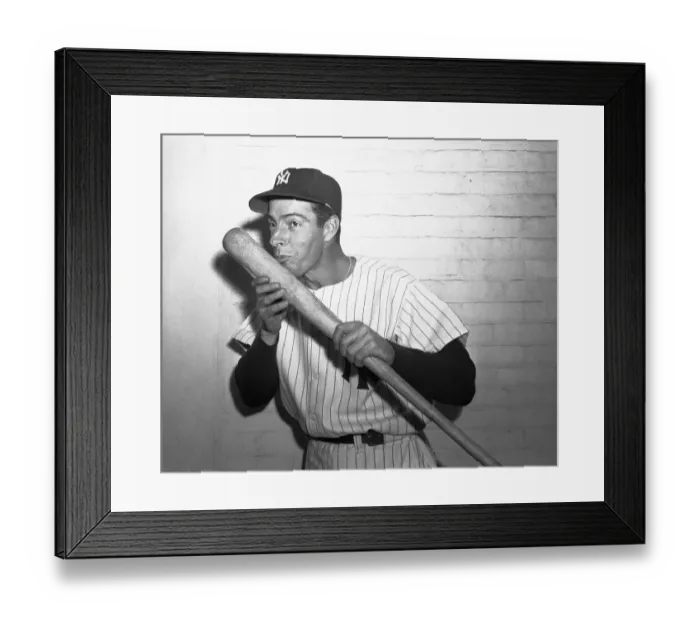 Framed Print : Joe DiMaggio Kissing Bat Framed Print : Joe DiMaggio Kissing Bat
