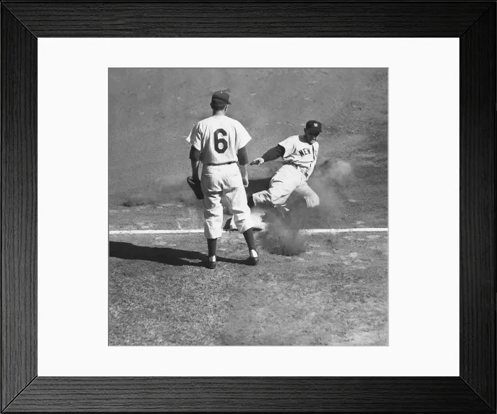 Framed Print : Gene Woodling Sliding Into Third Base Framed Print : Gene Woodling Sliding Into Third Base