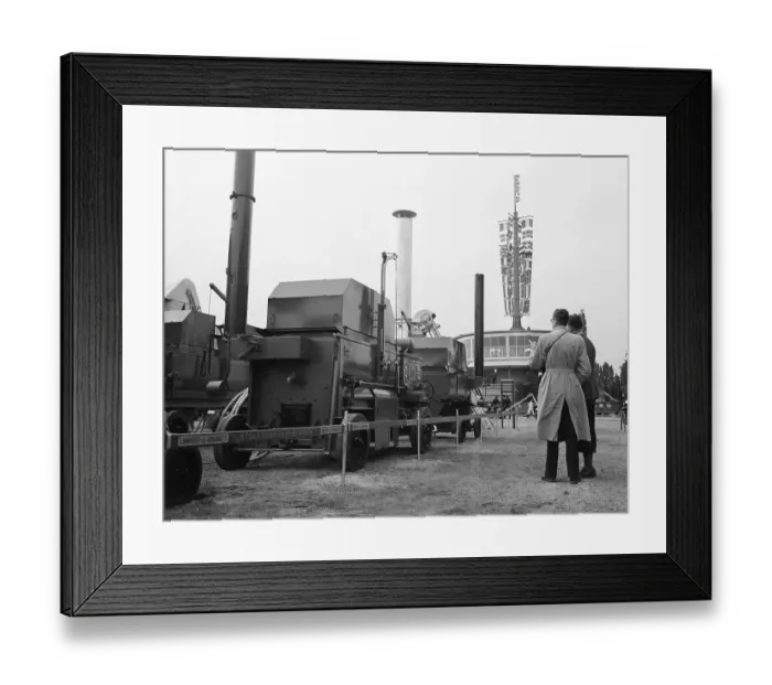 Framed Print : Machinery In Front Of Industrial Fair Framed Print : Machinery In Front Of Industrial Fair