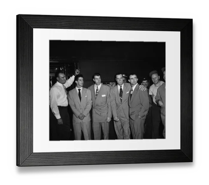 Framed Print : Joe DiMaggio with Teammates Framed Print : Joe DiMaggio with Teammates