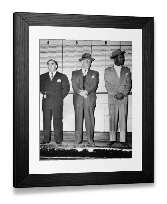 Framed Print : Police Lineup Against Numbered Wall Framed Print : Police Lineup Against Numbered Wall