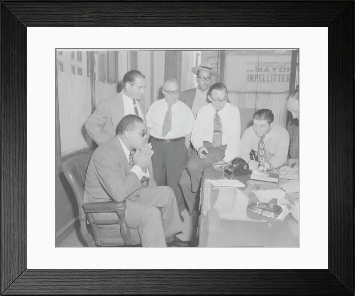 Framed Print : Boxing Champion Joe Louis in Press Meeting Framed Print : Boxing Champion Joe Louis in Press Meeting