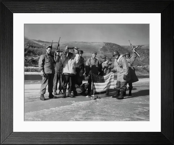 Framed Print : American Flag At Yalu River, North Korea Framed Print : American Flag At Yalu River, North Korea