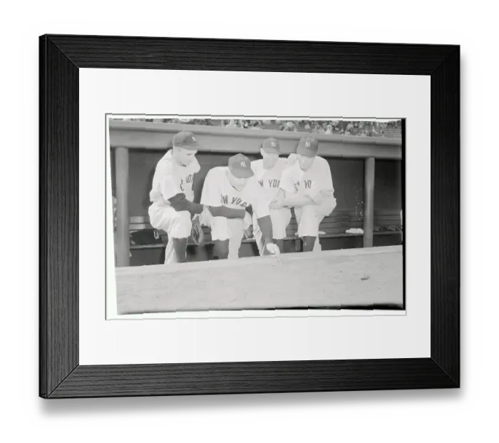 Framed Print : Yankee Coaching Staff Talking Framed Print : Yankee Coaching Staff Talking