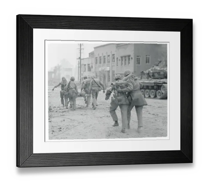 Framed Print : Wounded Soldiers Passing Through Seoul Framed Print : Wounded Soldiers Passing Through Seoul