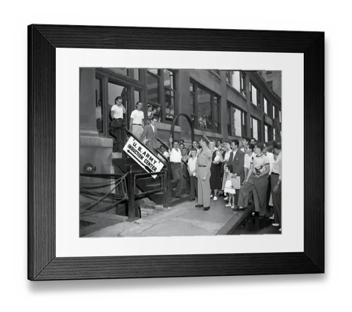 Framed Print : Men Leaving Army Induction Center Framed Print : Men Leaving Army Induction Center