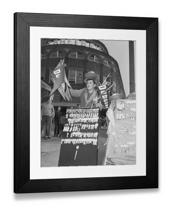 Framed Print : Baseball Souvenir Seller at Ebbets Field