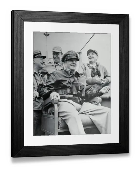 Framed Print : General Douglas MacArthur Observing His Mission from Afar Framed Print : General Douglas MacArthur Observing His Mission from Afar