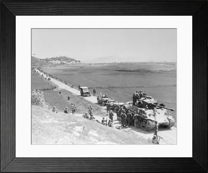 Framed Print : American Infantry Advancing Toward 38th Parallel During Korean War Framed Print : American Infantry Advancing Toward 38th Parallel During Korean War