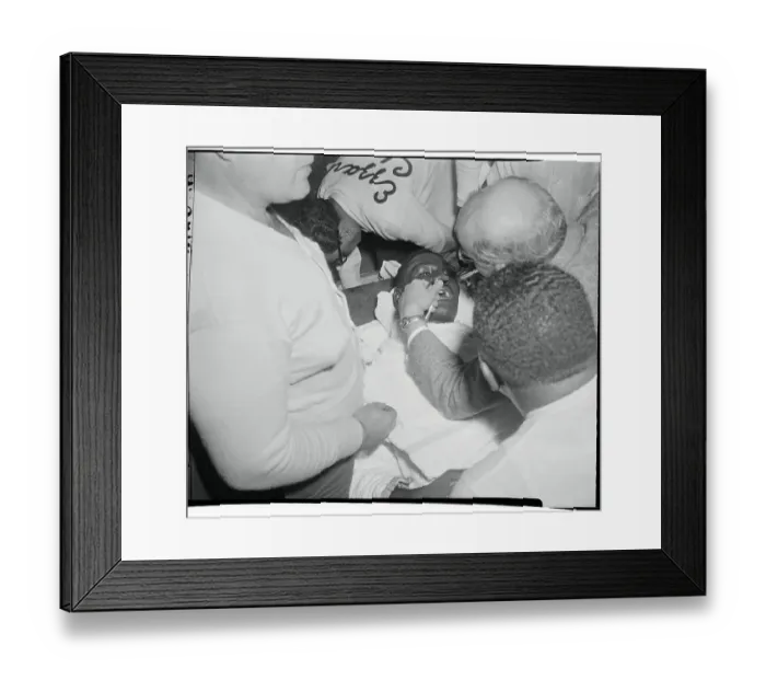 Framed Print : Ezzard Charles Being Checked for Boxing Injury Framed Print : Ezzard Charles Being Checked for Boxing Injury