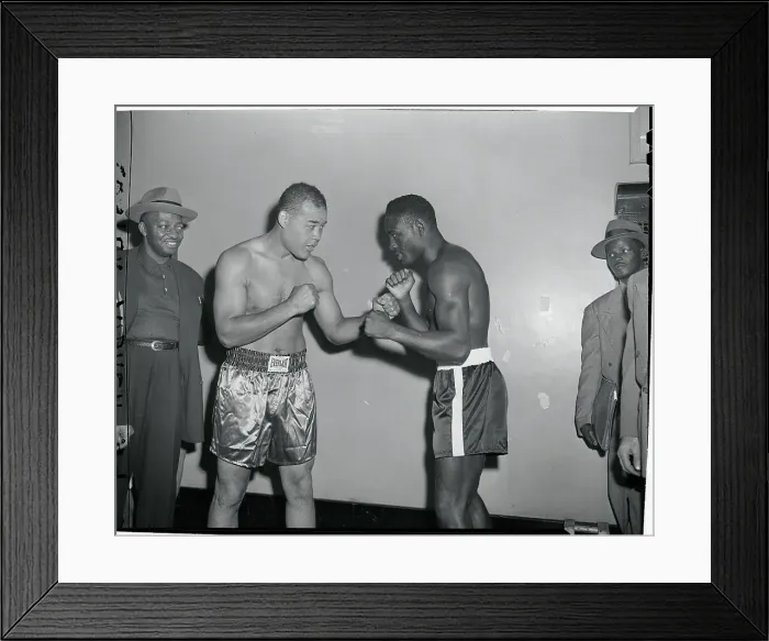 Framed Print : Ezzard Charles and Joe Louis in Boxing Pose Framed Print : Ezzard Charles and Joe Louis in Boxing Pose