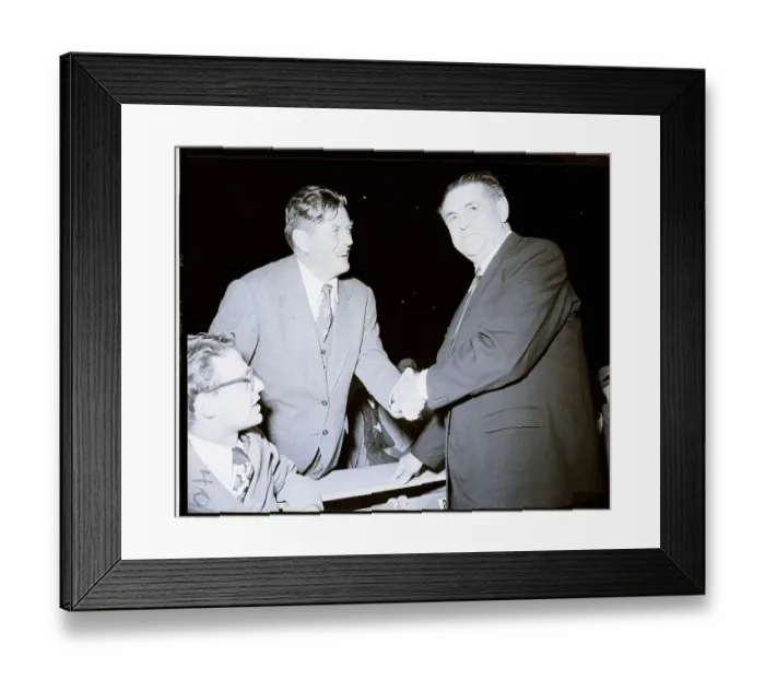 Framed Print : Luis Firpo & Gene Tunney Shake Hands