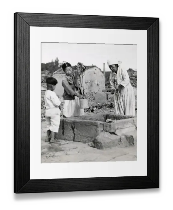 Framed Print : Women Drawing Water From Well Framed Print : Women Drawing Water From Well