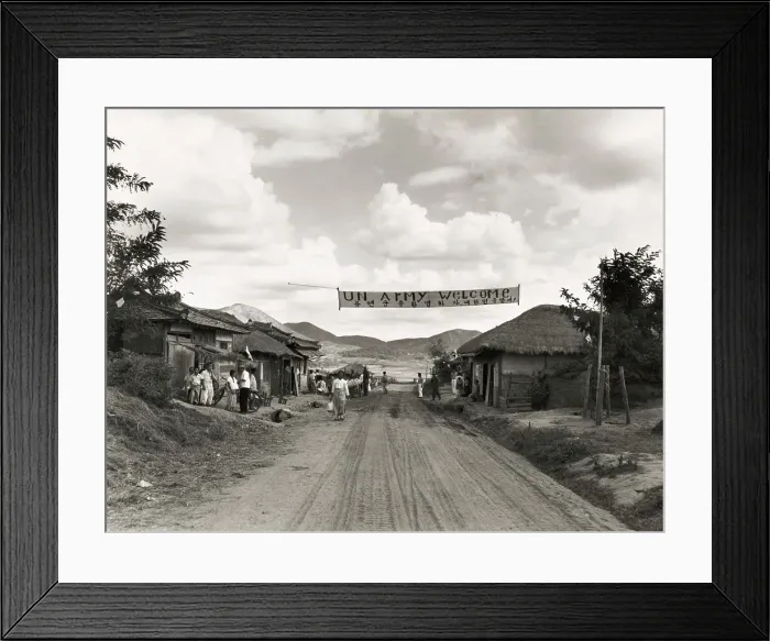 Framed Print : Welcome Banner For UN Troops Framed Print : Welcome Banner For UN Troops