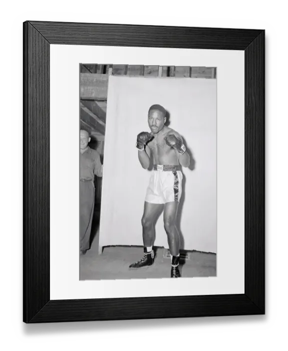 Framed Print : Ezzard Charles in Boxing Pose Framed Print : Ezzard Charles in Boxing Pose