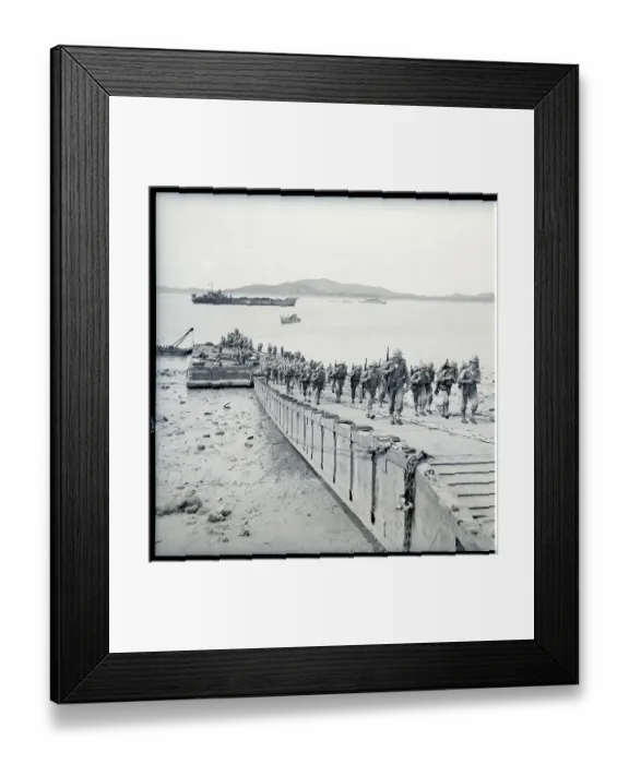 Framed Print : |St Division Marines Move Up On Pier