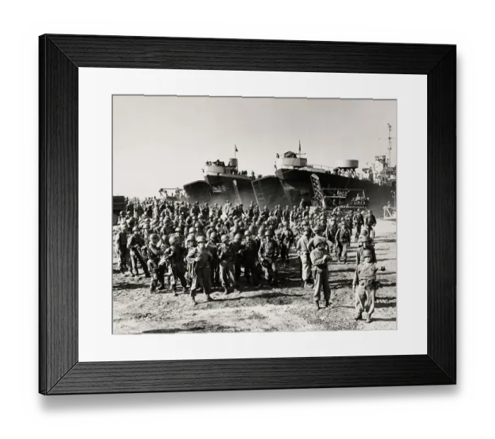 Framed Print : Infantry Troops Arriving In Korea Framed Print : Infantry Troops Arriving In Korea
