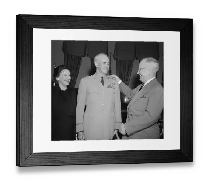 Framed Print : General Omar N. Bradley Being Pinned by President Harry S. Truman Framed Print : General Omar N. Bradley Being Pinned by President Harry S. Truman