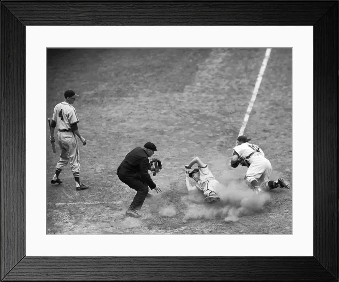 Framed Print : St.Louis Cardinals Al Schoendienst Sliding into Home Framed Print : St.Louis Cardinals Al Schoendienst Sliding into Home